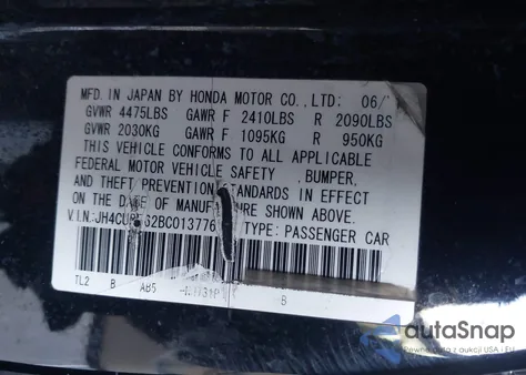 2011 Acura Tsx 2.4 from USA, damaged, VIN JH4CU2F62BC013776